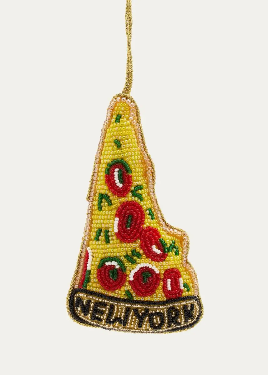 Sudha Pennathur Beaded "New York" Pizza Slice Ornament | Thumbnail 2 Sudha Pennathur Beaded "New York" Pizza Slice Ornament | Thumbnail 2
