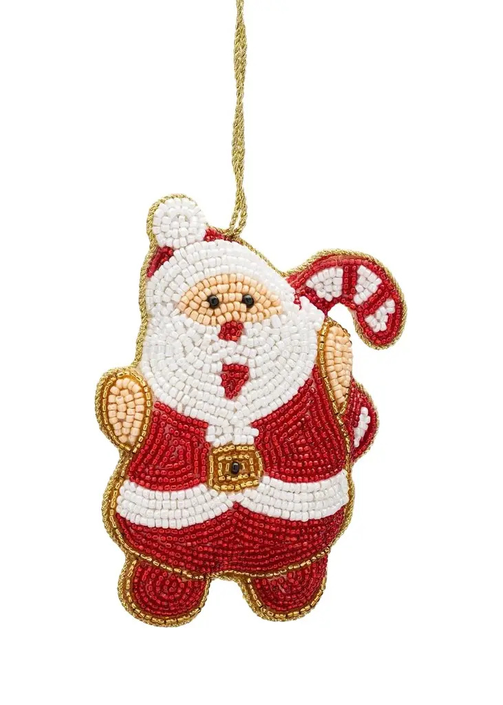 Sudha Pennathur Santa Beaded Ornament