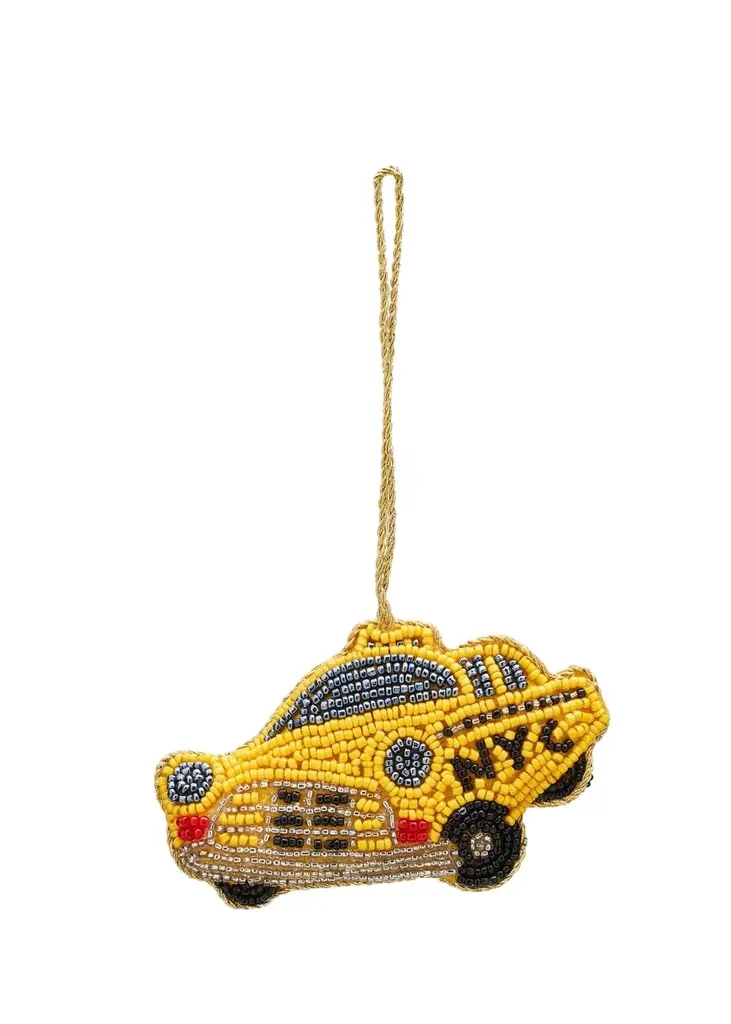 Sudha Pennathur Hand-Beaded NYC Taxi Cab Ornament
