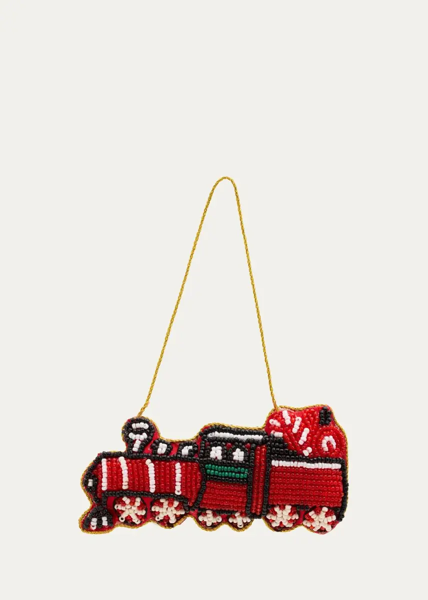 Sudha Pennathur Beaded Train Christmas Ornament | Thumbnail 2 Sudha Pennathur Beaded Train Christmas Ornament | Thumbnail 2