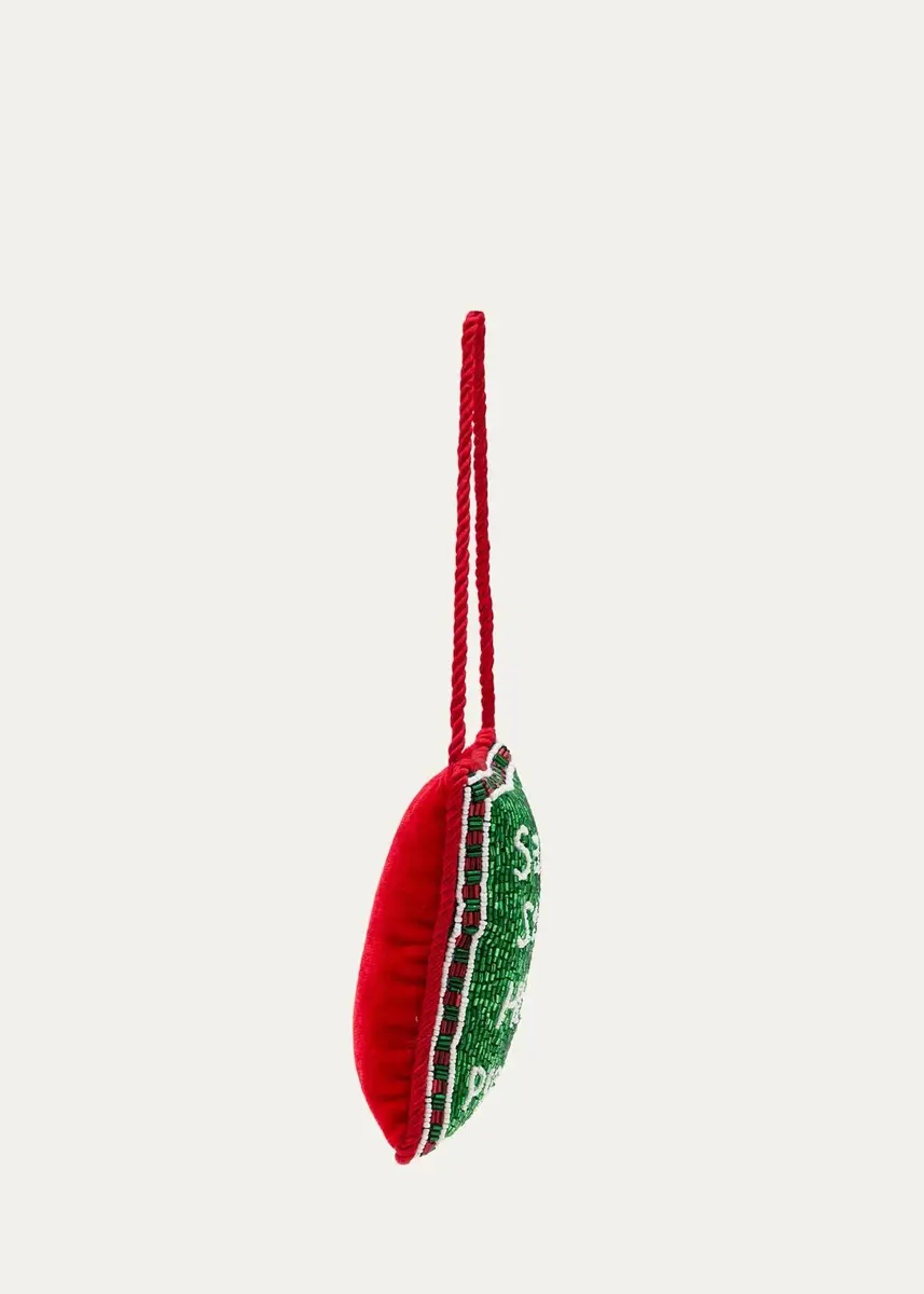 Sudha Pennathur "Santa Stop Here Please" Beaded Door Knocker | Thumbnail 2 Sudha Pennathur "Santa Stop Here Please" Beaded Door Knocker | Thumbnail 2