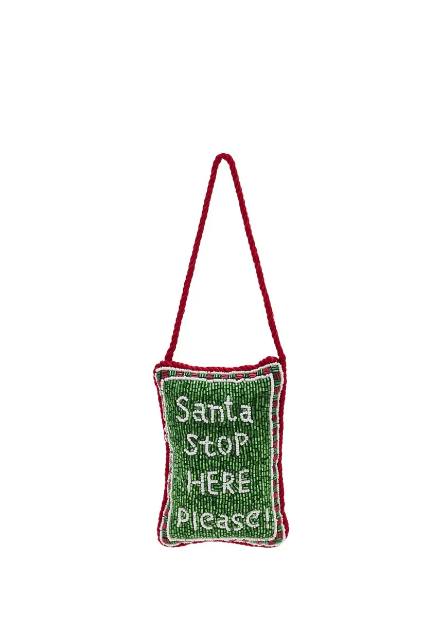 Sudha Pennathur "Santa Stop Here Please" Beaded Door Knocker | Thumbnail 3 Sudha Pennathur "Santa Stop Here Please" Beaded Door Knocker | Thumbnail 3