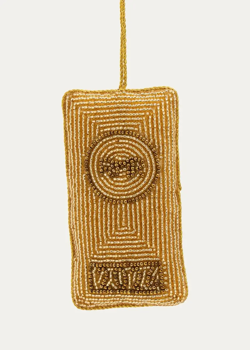 Sudha Pennathur Beaded Gold Bar Christmas Ornament | Thumbnail 2 Sudha Pennathur Beaded Gold Bar Christmas Ornament | Thumbnail 2