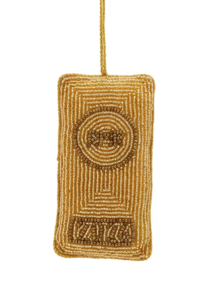 Beaded Gold Bar Christmas Ornament Beaded Gold Bar Christmas Ornament