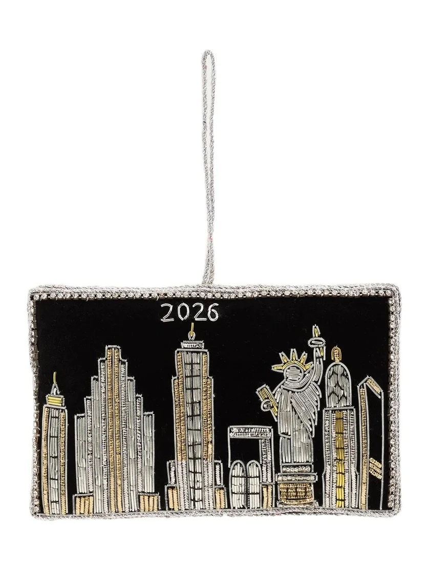 Sudha Pennathur NYC Skyline Embroidered Christmas Ornament