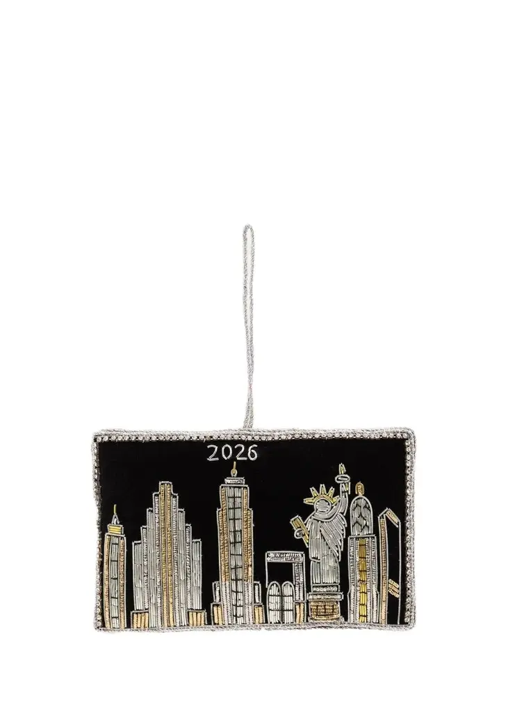 Sudha Pennathur NYC Skyline Embroidered Christmas Ornament