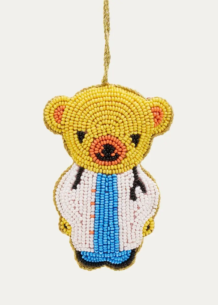 Sudha Pennathur Teddy Bear Doctor Beaded Ornament | Thumbnail 2 Sudha Pennathur Teddy Bear Doctor Beaded Ornament | Thumbnail 2