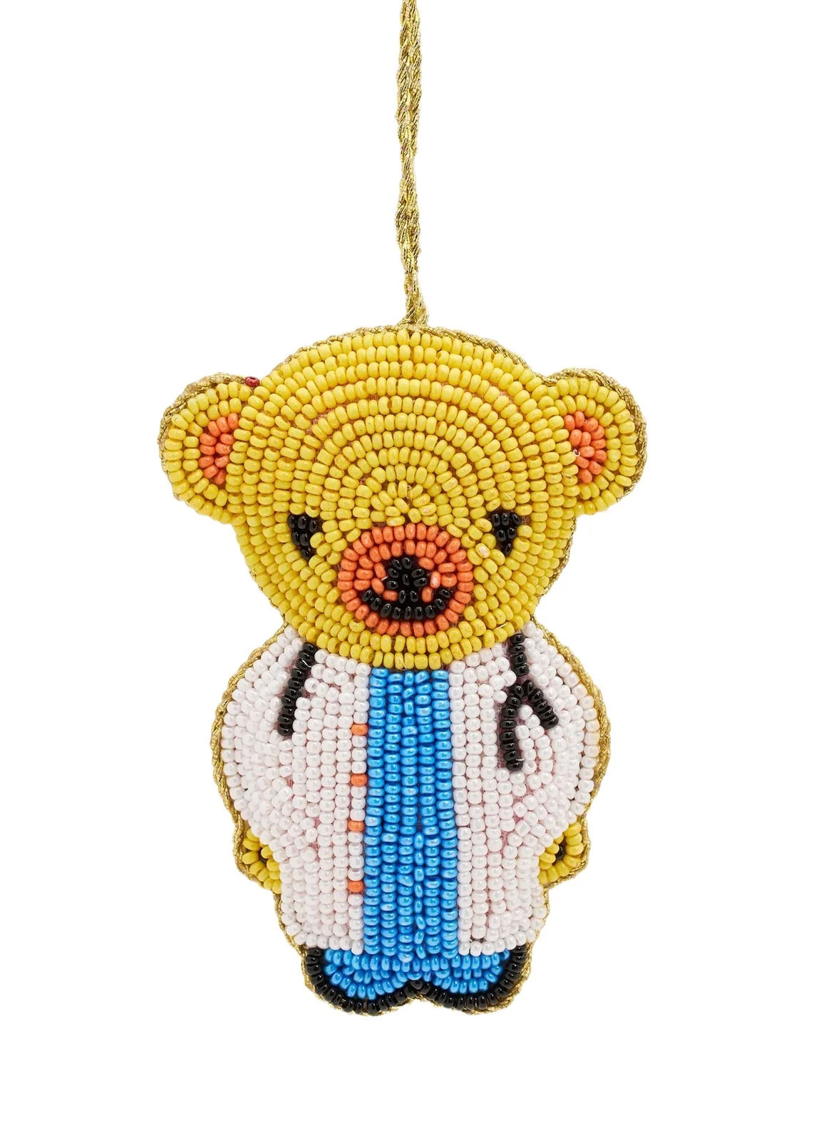Sudha Pennathur Teddy Bear Doctor Beaded Ornament