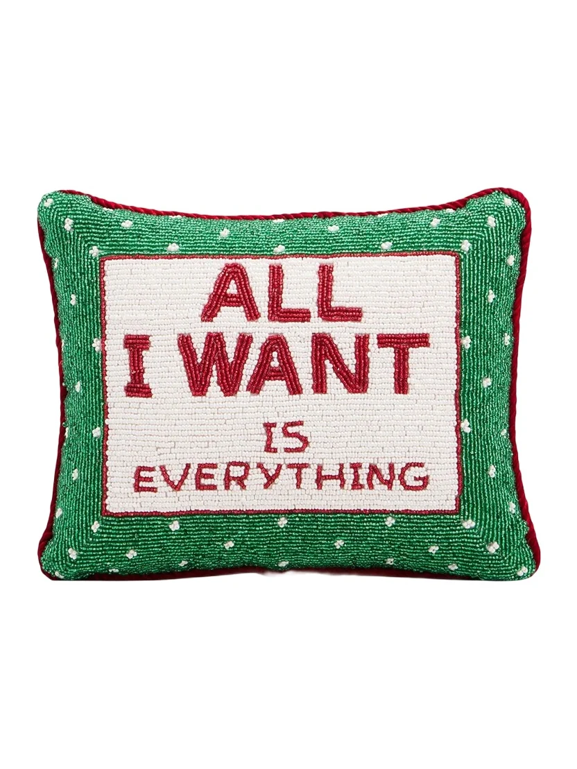Sudha Pennathur All I Want Is Everything Beaded Pillow