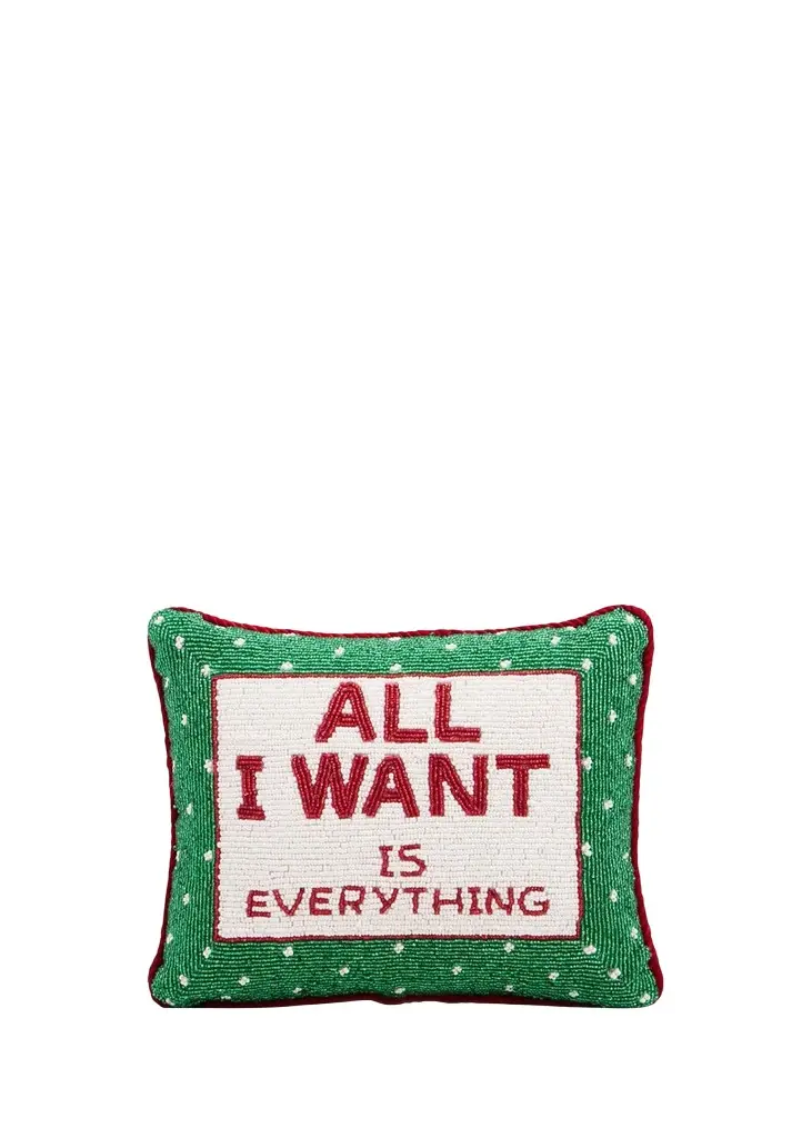 Sudha Pennathur All I Want Is Everything Beaded Pillow