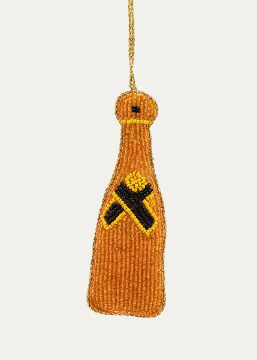 Sudha Pennathur Beaded Champagne Bottle Christmas Ornament | Thumbnail 2 Sudha Pennathur Beaded Champagne Bottle Christmas Ornament | Thumbnail 2