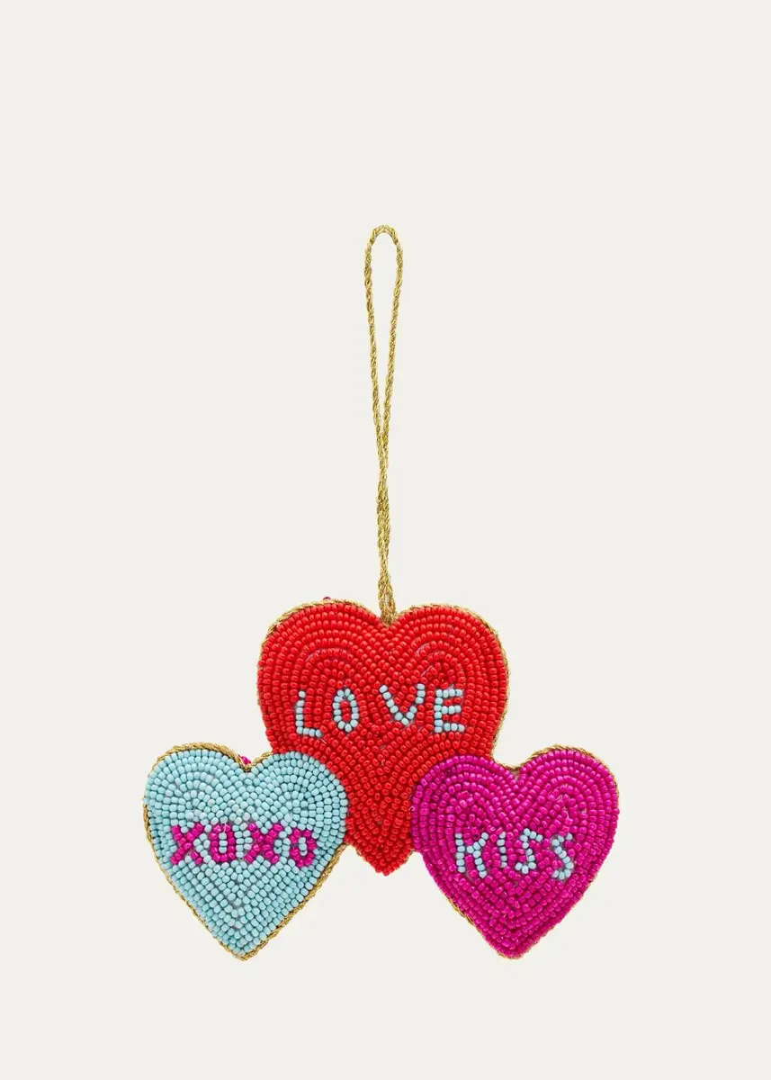 Sudha Pennathur XOXO Love Kiss Beaded Ornament | Thumbnail 2 Sudha Pennathur XOXO Love Kiss Beaded Ornament | Thumbnail 2