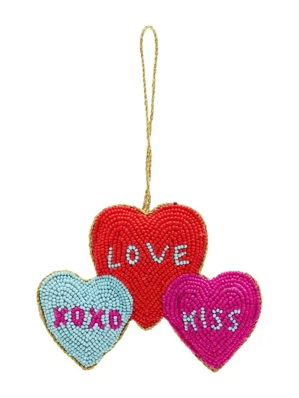 Sudha Pennathur XOXO Love Kiss Beaded Ornament