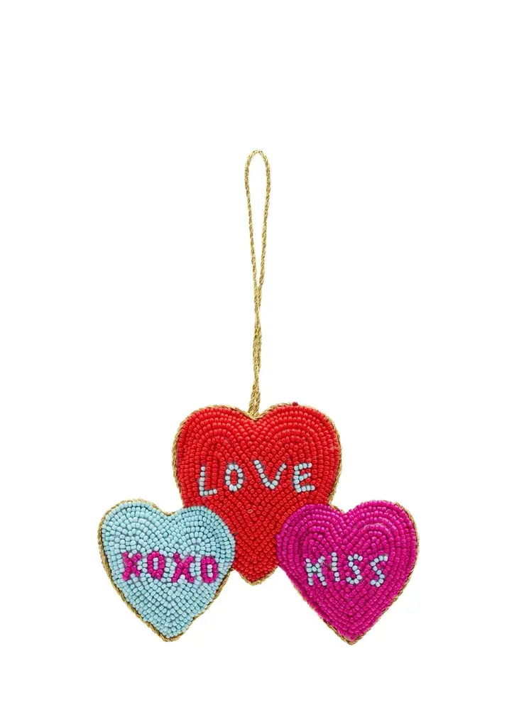 Sudha Pennathur XOXO Love Kiss Beaded Ornament