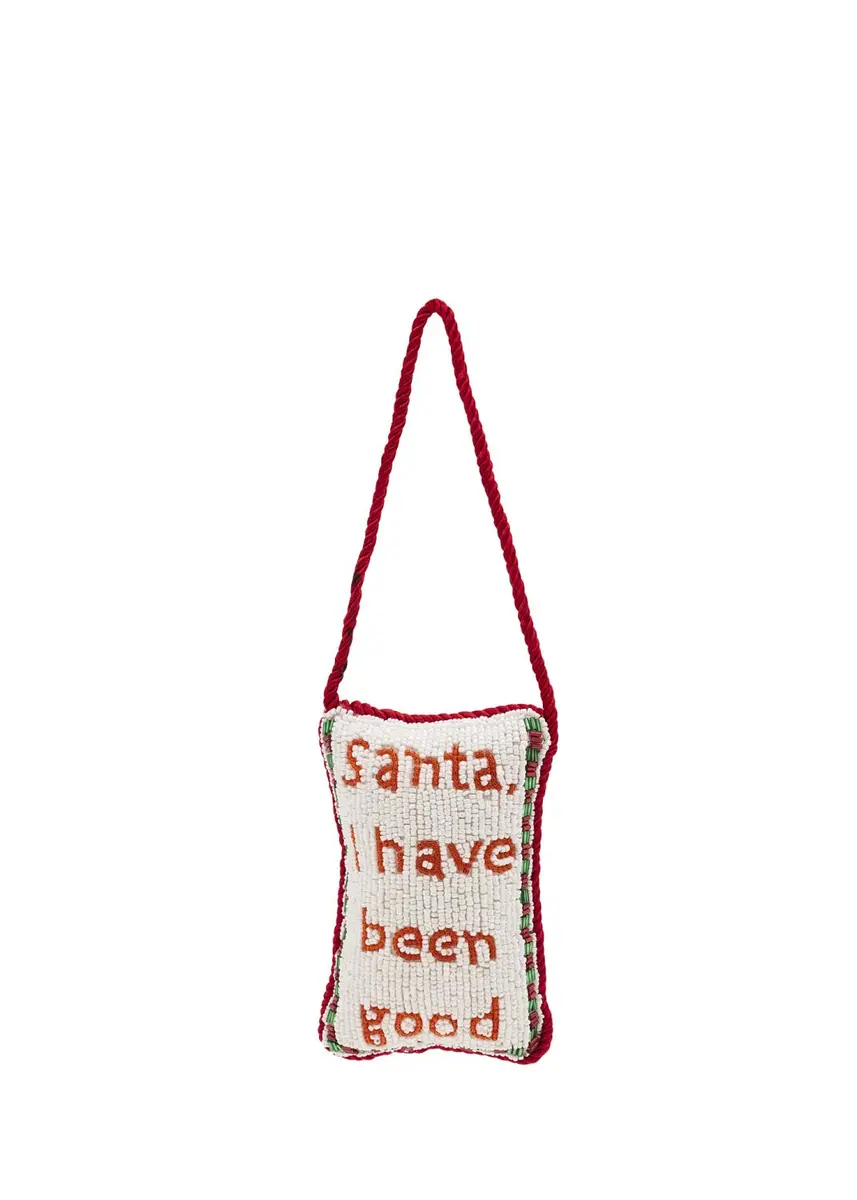 Sudha Pennathur Santa, I Have Been Good Beaded Velvet Doorknocker | Thumbnail 3 Sudha Pennathur Santa, I Have Been Good Beaded Velvet Doorknocker | Thumbnail 3