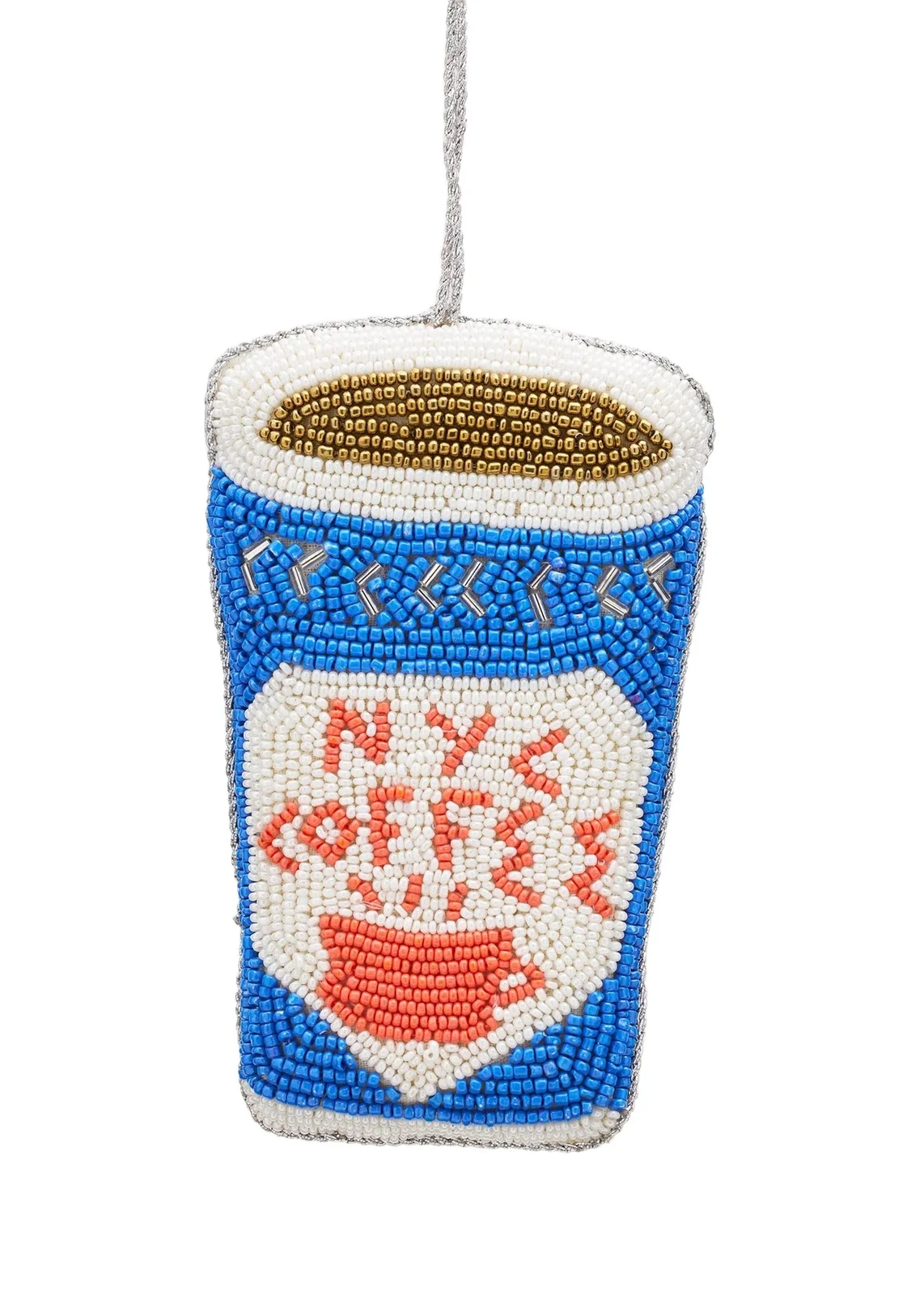 Sudha Pennathur NYC Coffee Cup Beaded Ornament