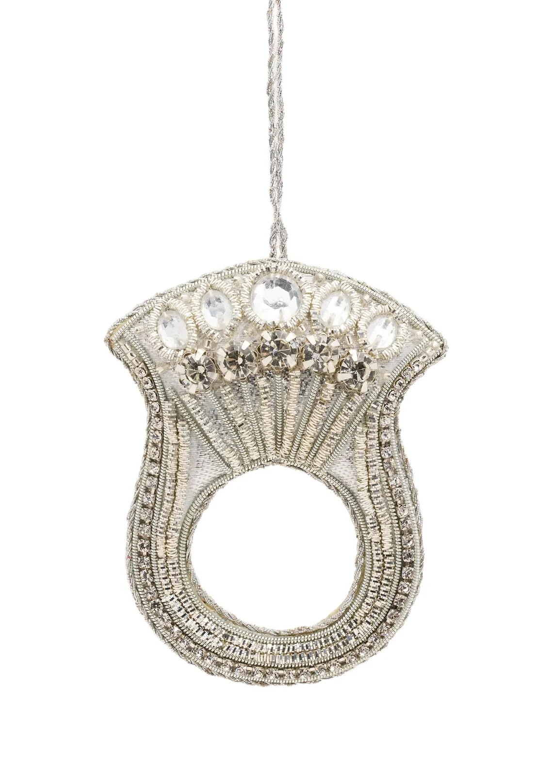 Sudha Pennathur Handcrafted Embellished Ring Christmas Ornament