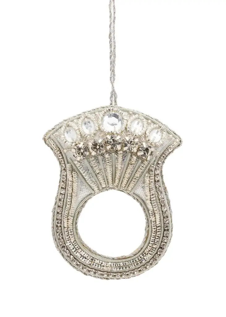 Sudha Pennathur Handcrafted Embellished Ring Christmas Ornament