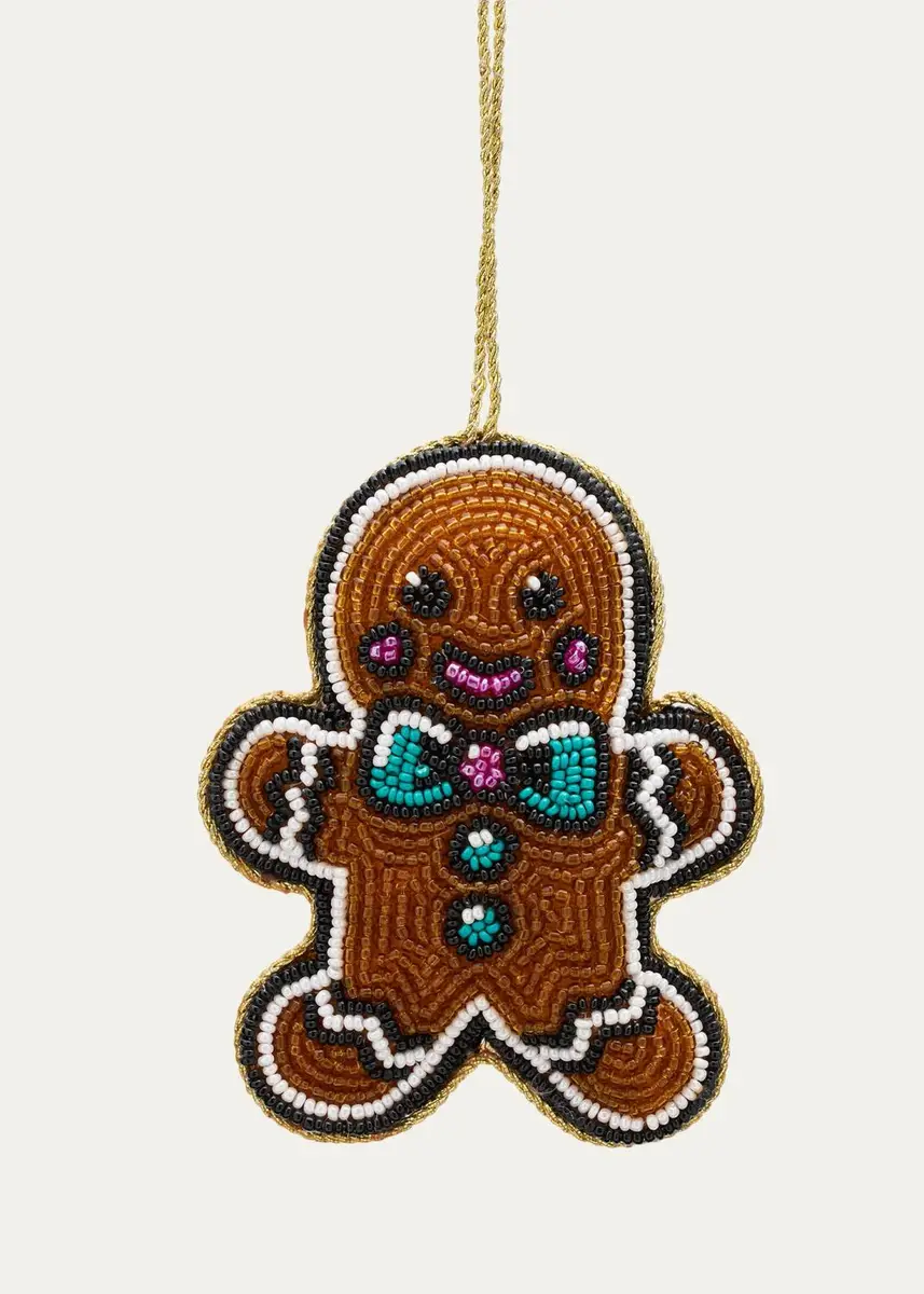 Sudha Pennathur Gingerbread Man Beaded Ornament | Thumbnail 2 Sudha Pennathur Gingerbread Man Beaded Ornament | Thumbnail 2