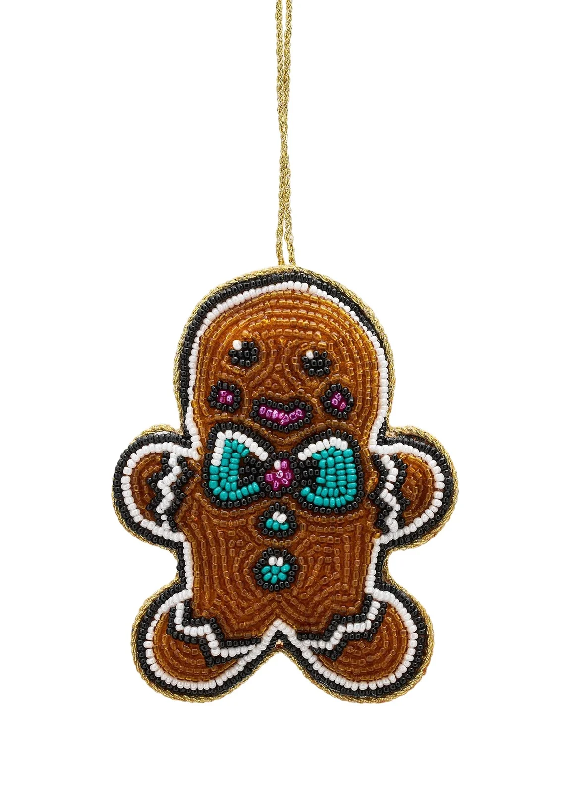 Sudha Pennathur Gingerbread Man Beaded Ornament