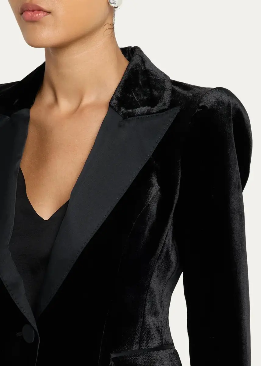 L'Agence Philippa Strong-Shoulder Tuxedo Blazer | Thumbnail 5 L'Agence Philippa Strong-Shoulder Tuxedo Blazer | Thumbnail 5