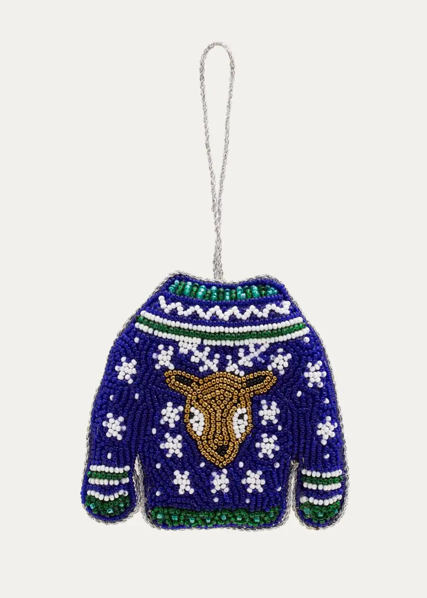 Sudha Pennathur Handcrafted Embellished Sweater Christmas Ornament | Thumbnail 2 Sudha Pennathur Handcrafted Embellished Sweater Christmas Ornament | Thumbnail 2