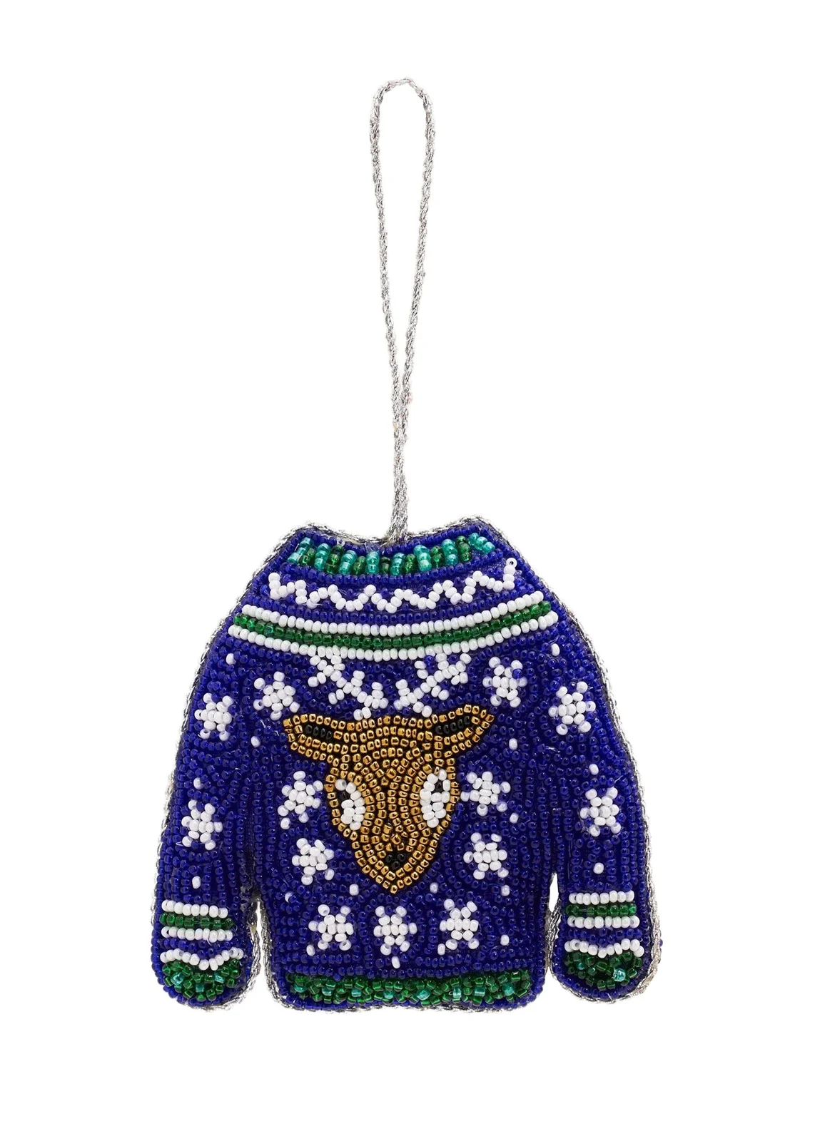 Sudha Pennathur Handcrafted Embellished Sweater Christmas Ornament