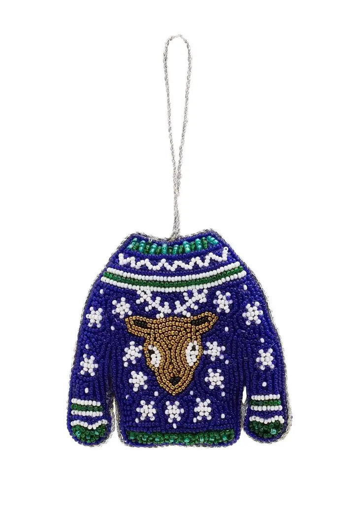 Sudha Pennathur Handcrafted Embellished Sweater Christmas Ornament