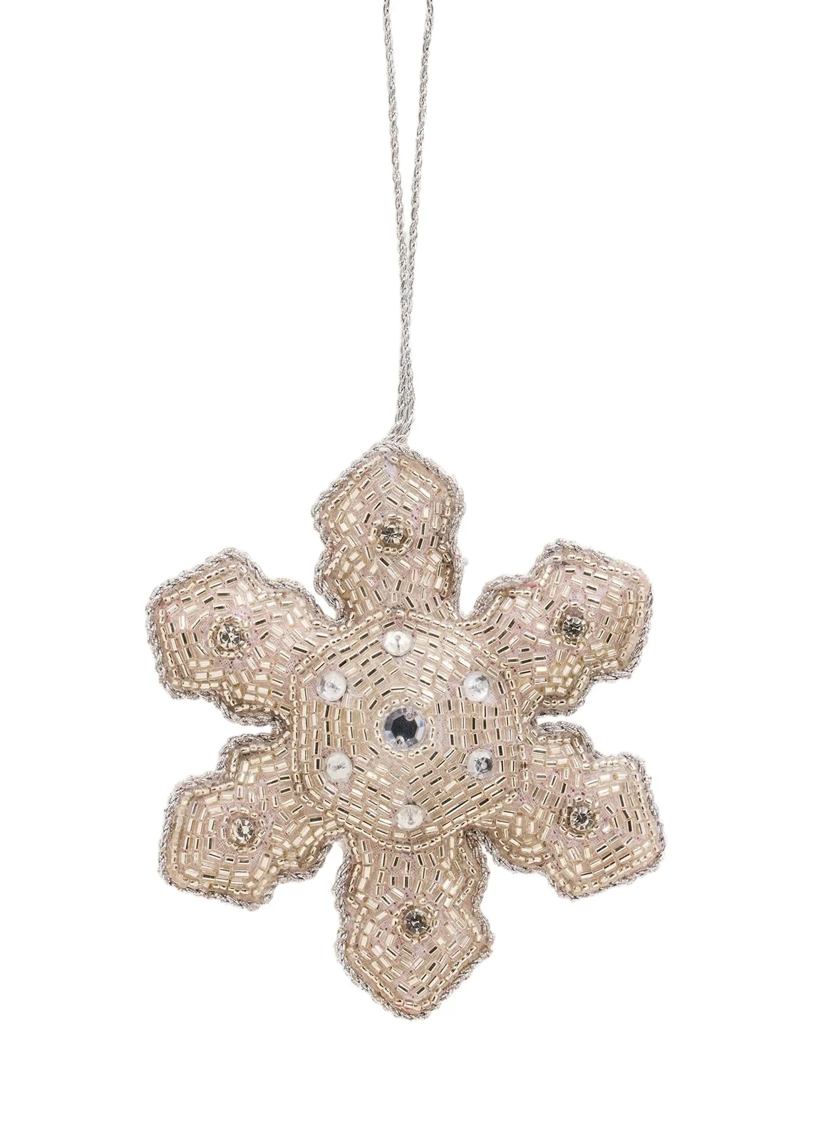 Sudha Pennathur Snowflake Beaded Ornament