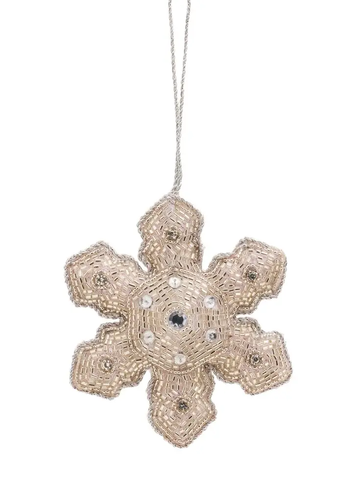 Sudha Pennathur Snowflake Beaded Ornament