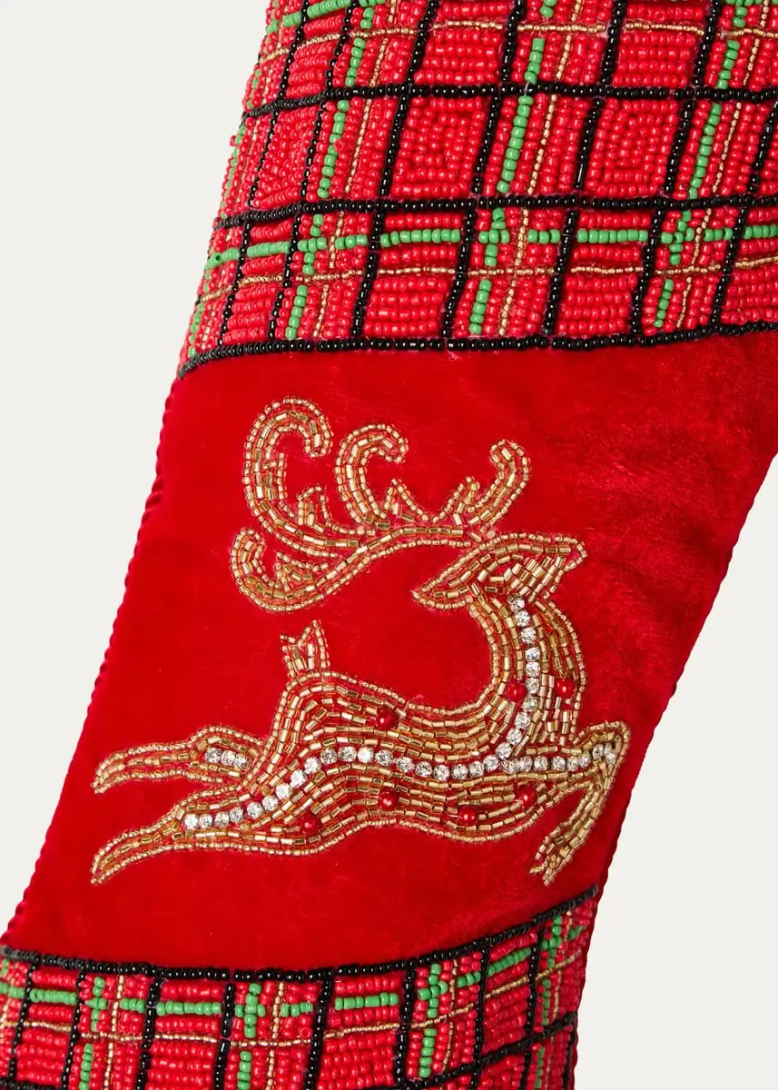 Sudha Pennathur Velvet Embellished Christmas Stocking | Thumbnail 2 Sudha Pennathur Velvet Embellished Christmas Stocking | Thumbnail 2