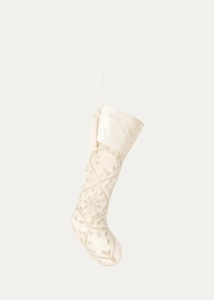 Sudha Pennathur Velvet Embellished Christmas Stocking | Thumbnail 3 Sudha Pennathur Velvet Embellished Christmas Stocking | Thumbnail 3