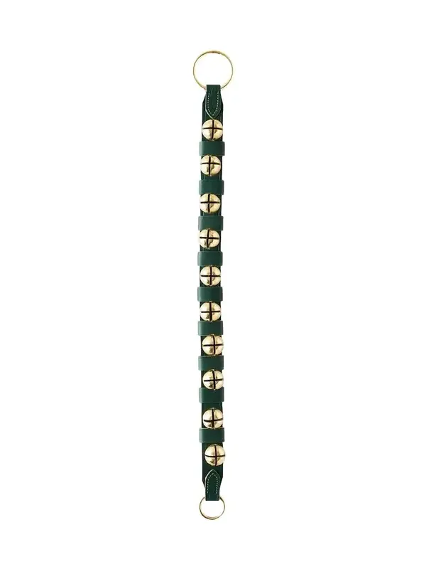 Belsnickel Enterprises 10 Brass Bells on Leather Door Hanger