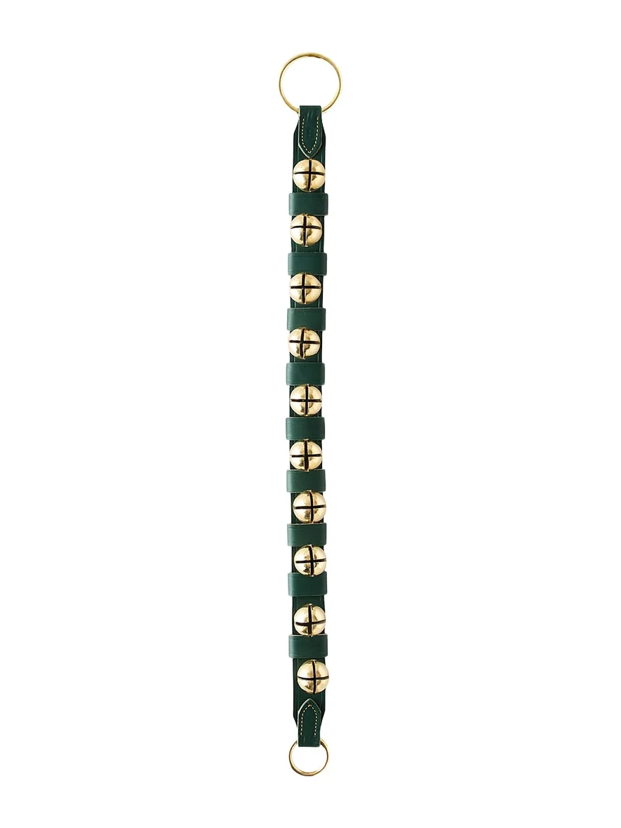 Belsnickel Enterprises 10 Brass Bells on Leather Door Hanger