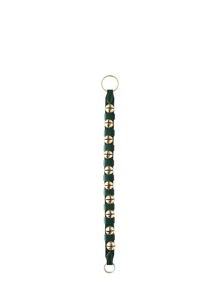 Belsnickel Enterprises 10 Brass Bells on Leather Door Hanger