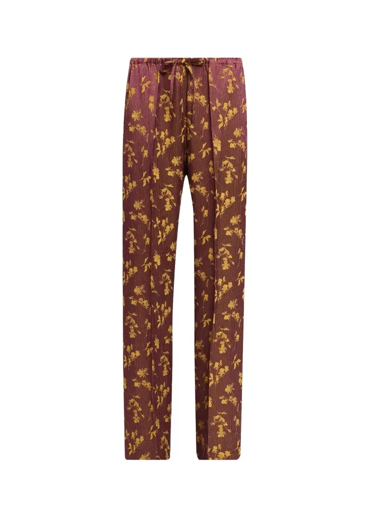 Dries Van Noten Floral Jacquard Straight-Leg Drawstring Pants