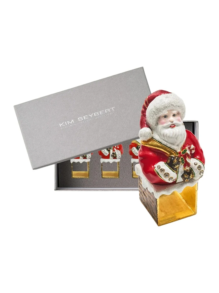 Kim Seybert Santa Claus Metal & Enamel Napkin Ring