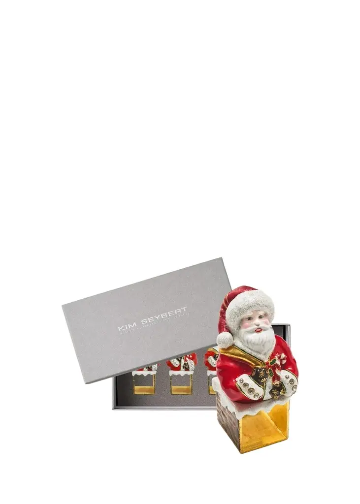 Santa Claus Metal & Enamel Napkin Ring