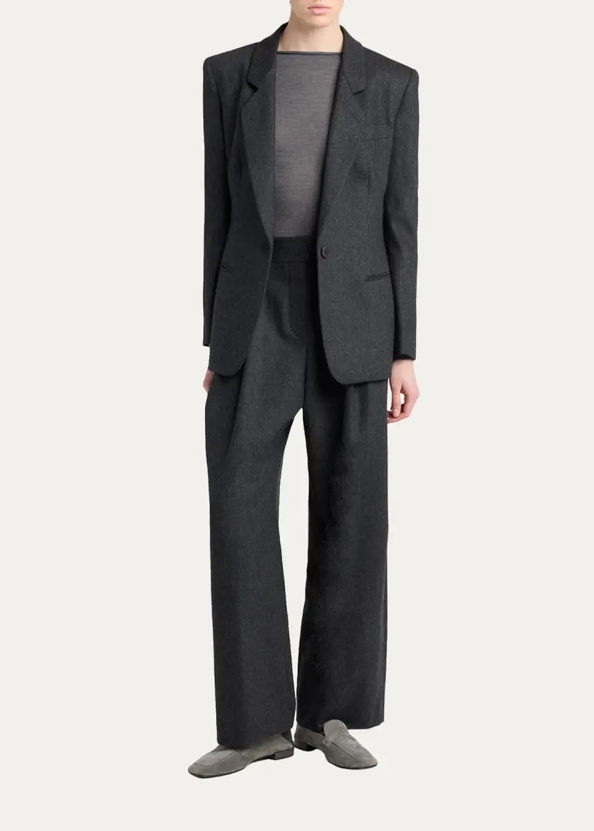 Giorgio Armani Wool-Cashmere Blazer with Strong Shoulders | Thumbnail 2 Giorgio Armani Wool-Cashmere Blazer with Strong Shoulders | Thumbnail 2