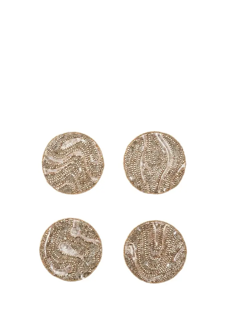 Luster Beaded Coasters, Set of 4