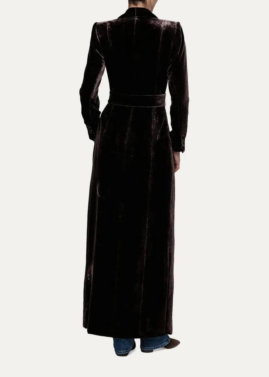 L'Agence Raini Velvet Shawl-Collar Maxi Coat | Thumbnail 3 L'Agence Raini Velvet Shawl-Collar Maxi Coat | Thumbnail 3