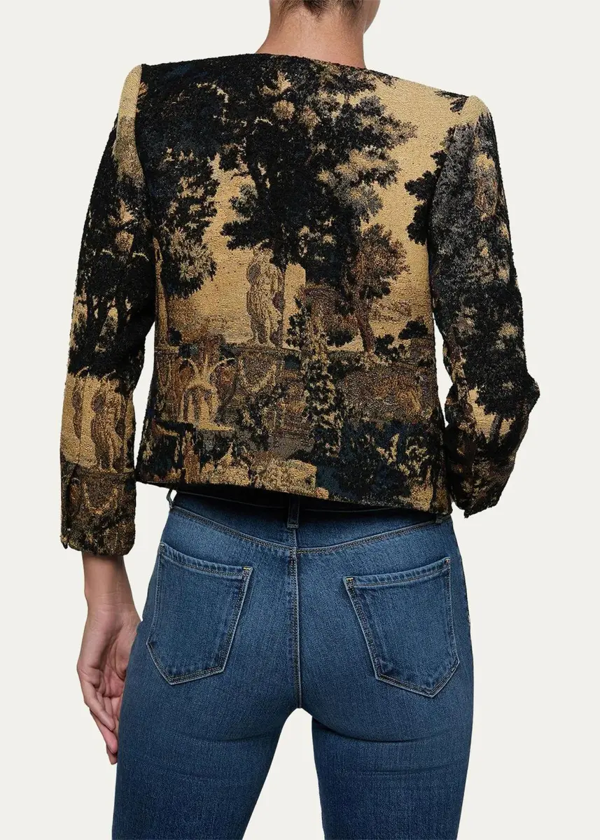 L'Agence Lian Tapestry Collarless Jacket | Thumbnail 3