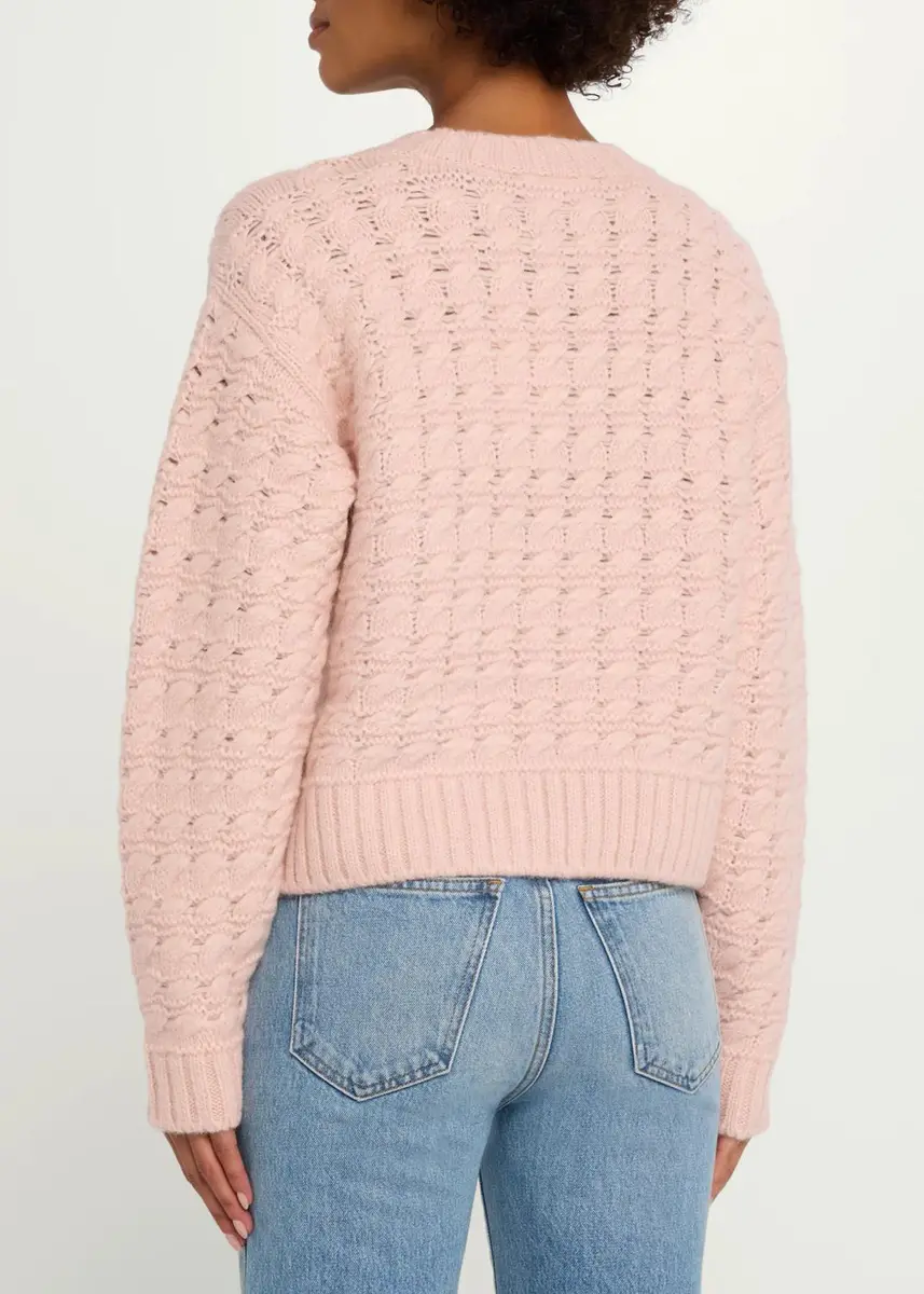 LoveShackFancy Quimby Ribbon Lace-Up Pullover Sweater | Thumbnail 3 LoveShackFancy Quimby Ribbon Lace-Up Pullover Sweater | Thumbnail 3