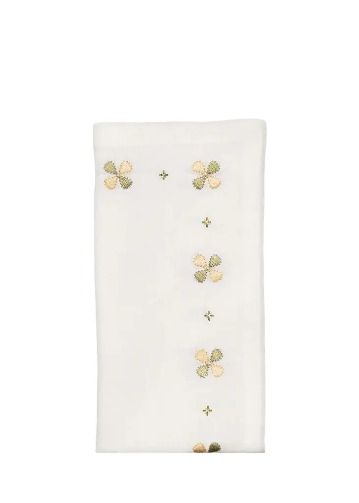 Kim Seybert Clover-Embroidered Linen Napkin