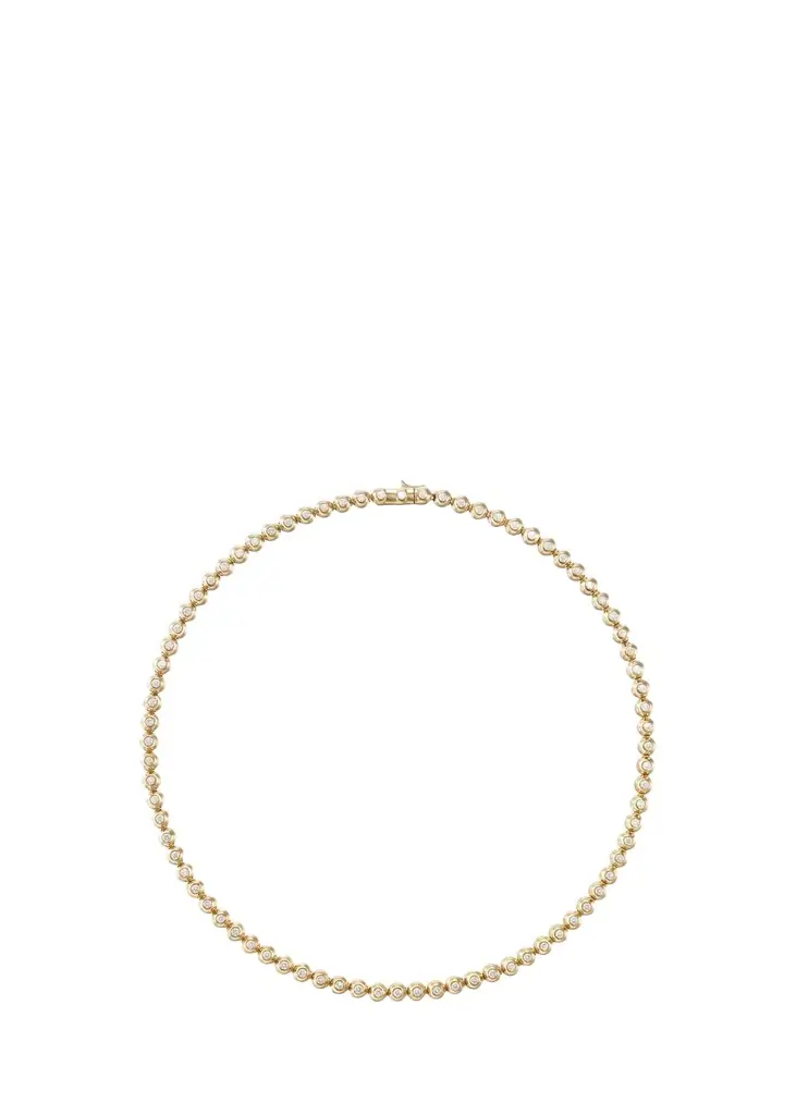 Melissa Kaye 18K Yellow Gold Diamond Audrey Tennis Necklace