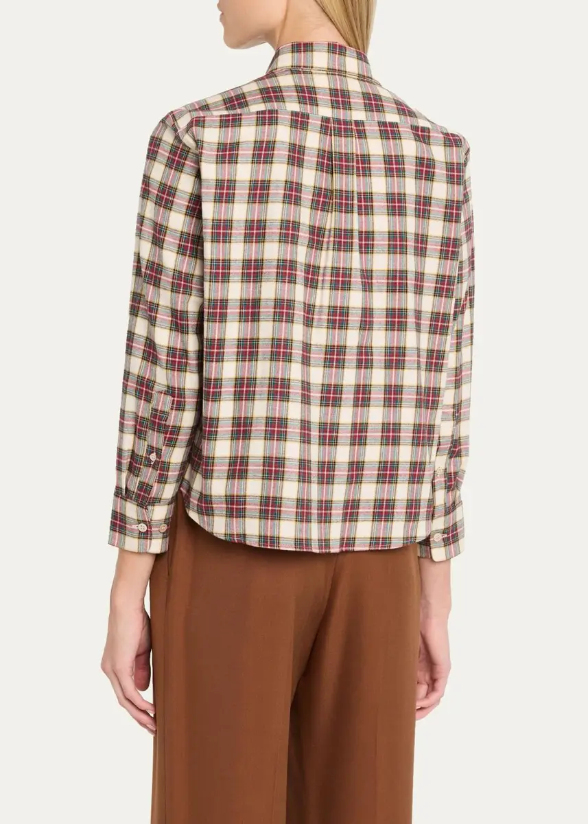 Dries Van Noten Check Cotton Flannel Button-Down Shirt | Thumbnail 3 Dries Van Noten Check Cotton Flannel Button-Down Shirt | Thumbnail 3