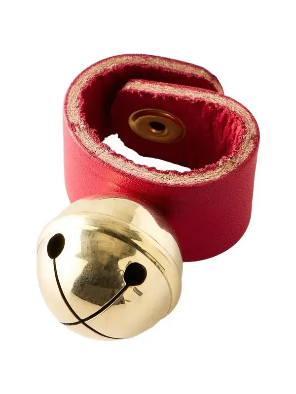 Belsnickel Enterprises Brass Bell on Leather Napkin Ring