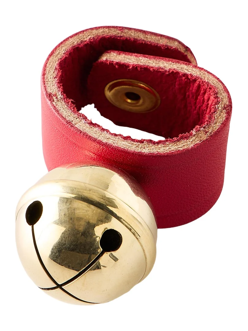 Belsnickel Enterprises Brass Bell on Leather Napkin Ring