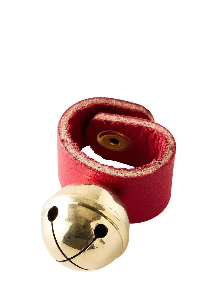 Belsnickel Enterprises Brass Bell on Leather Napkin Ring