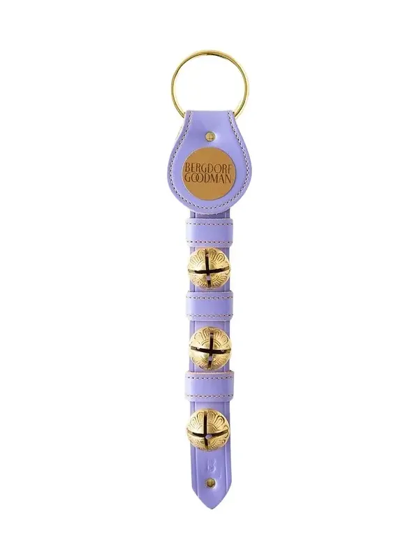 Belsnickel Enterprises 3 Brass Bells with BG Charm on Leather Door Hanger